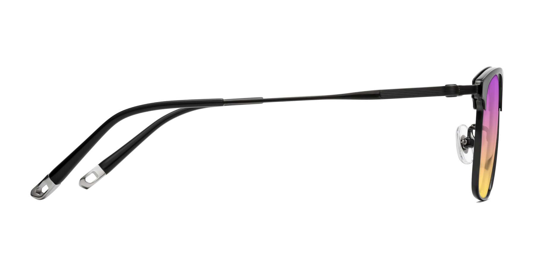 Side of Wolff in Black with Purple / Yellow Gradient Lenses