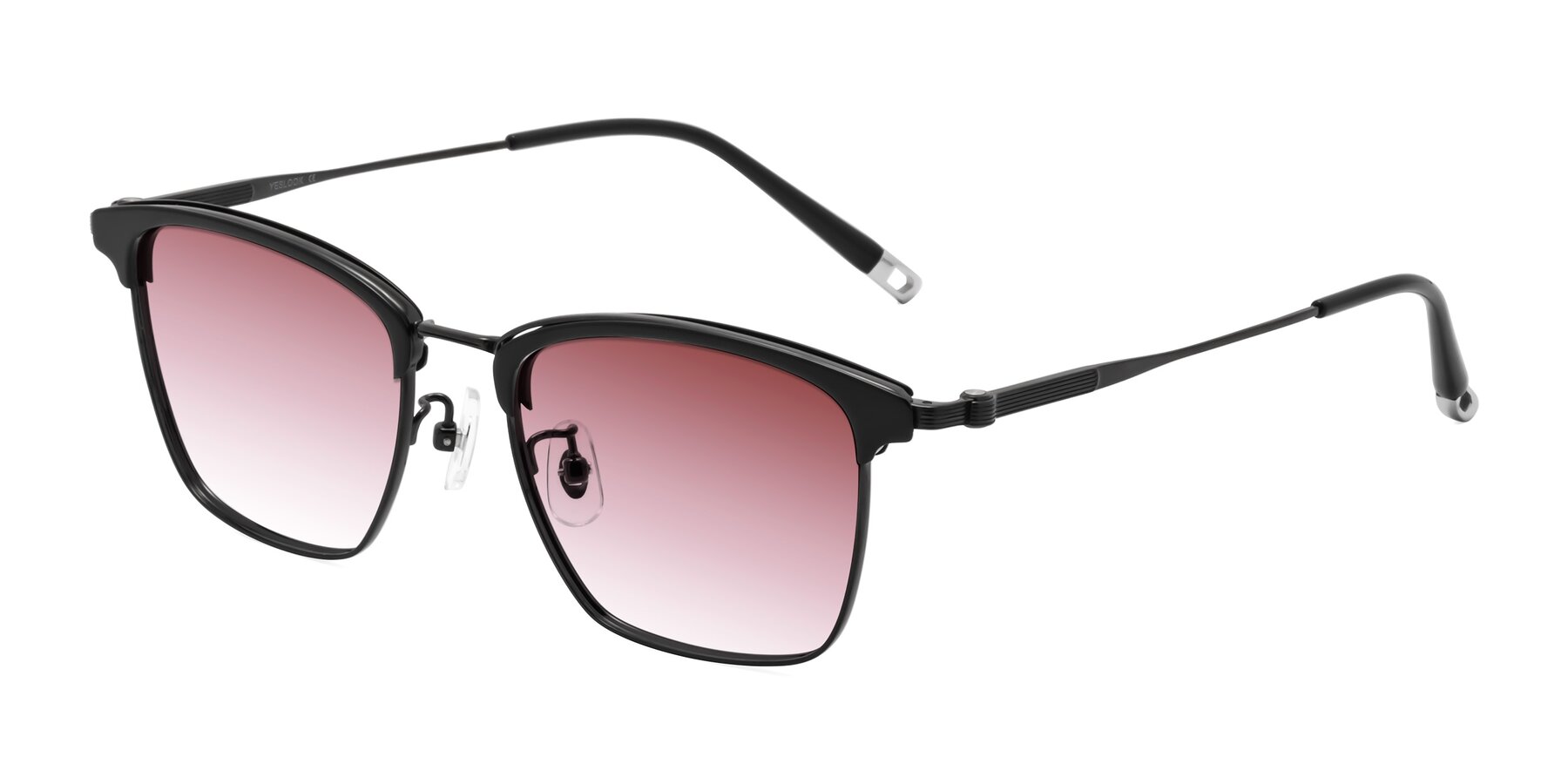 Angle of Wolff in Black with Garnet Gradient Lenses