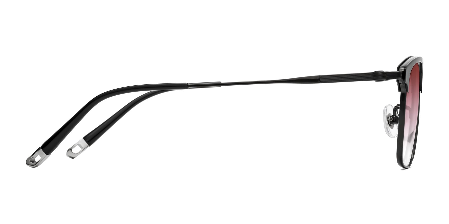 Side of Wolff in Black with Garnet Gradient Lenses