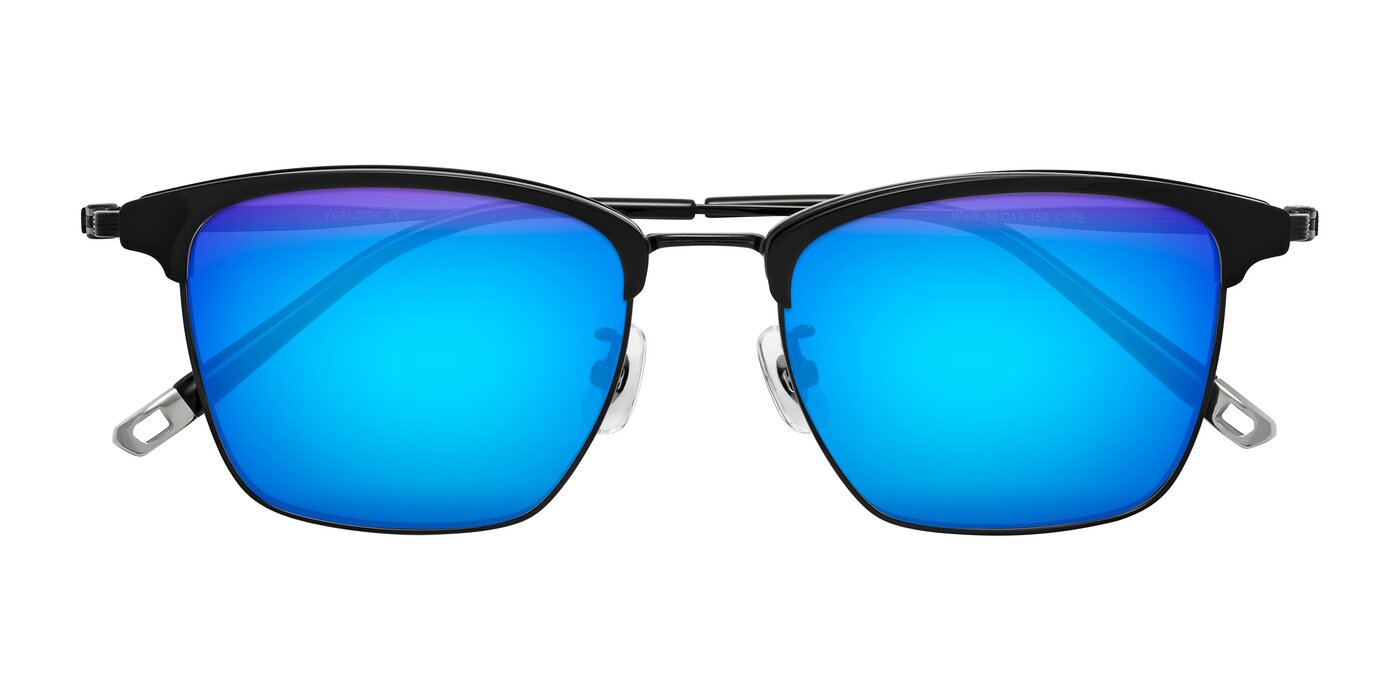 Wolff - Black Flash Mirrored Sunglasses
