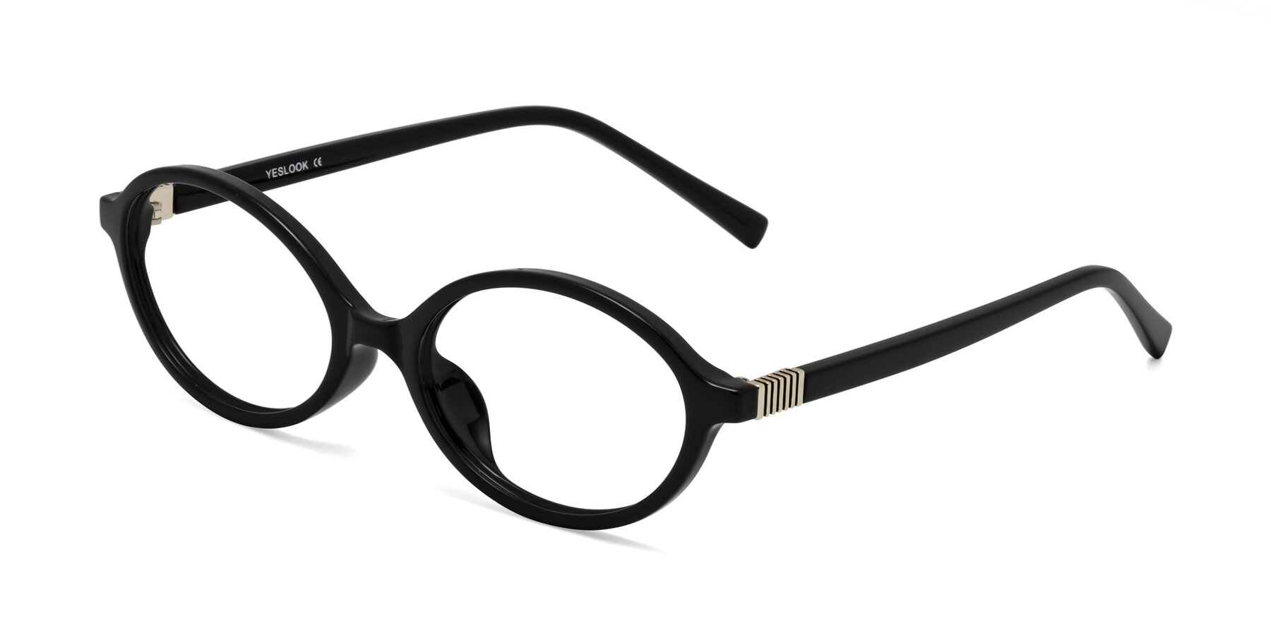 Angle of Ubell in Black with Clear Eyeglass Lenses