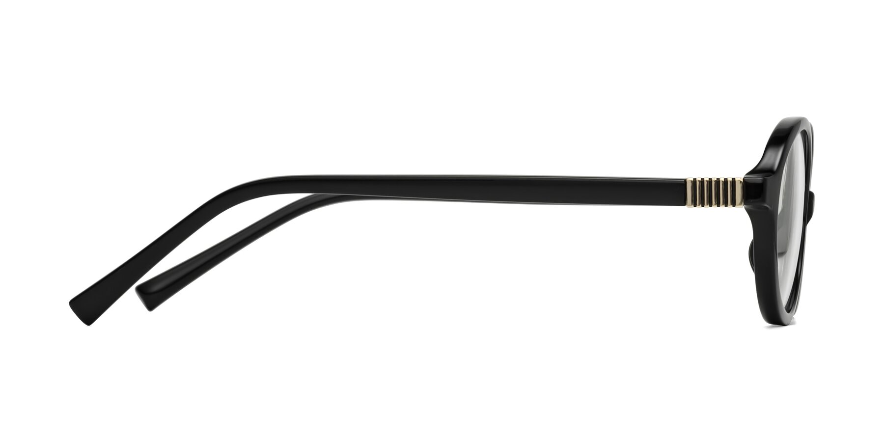 Side of Ubell in Black with Clear Eyeglass Lenses