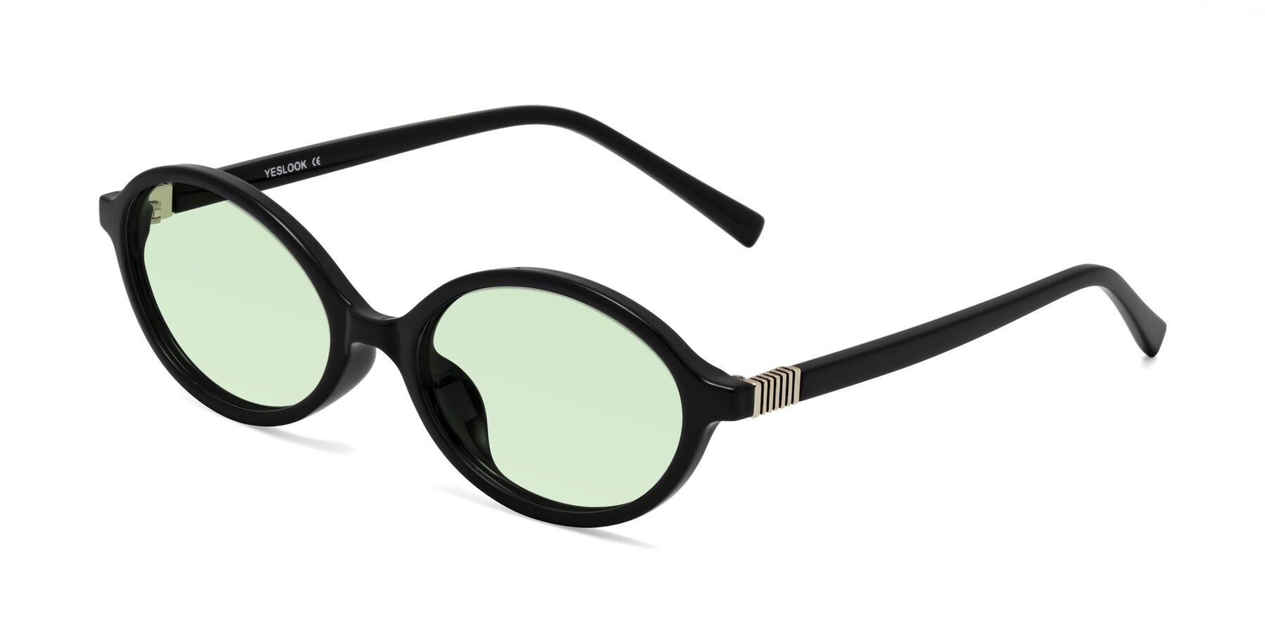 Angle of Ubell in Black with Light Green Tinted Lenses