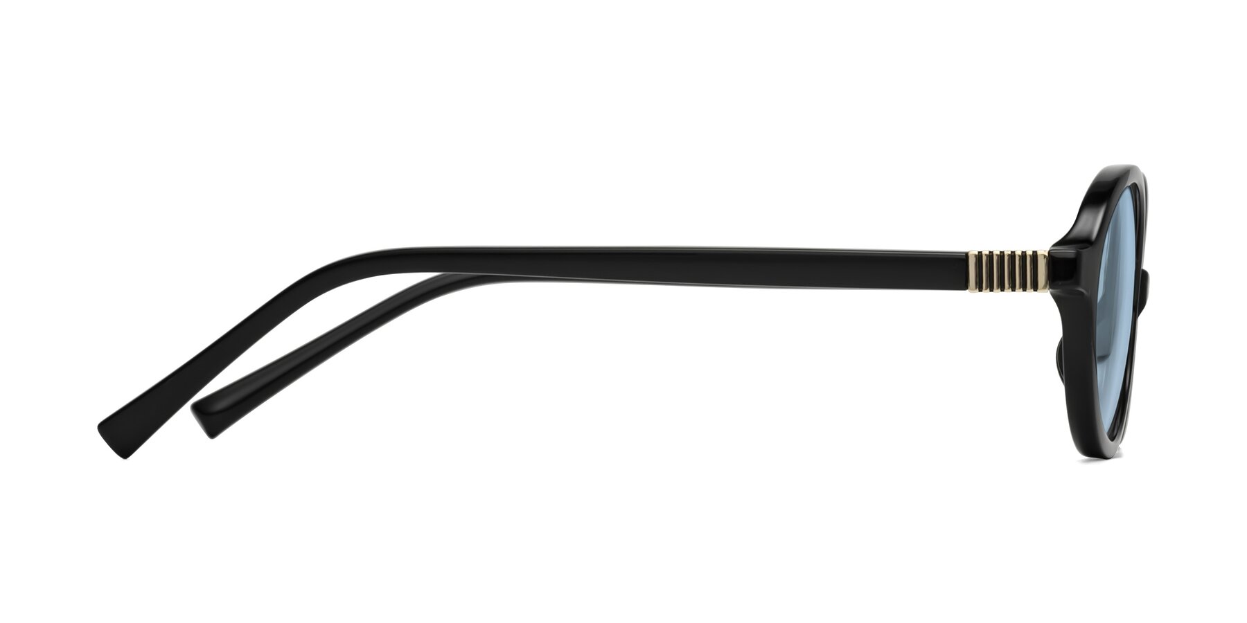 Side of Ubell in Black with Light Blue Tinted Lenses
