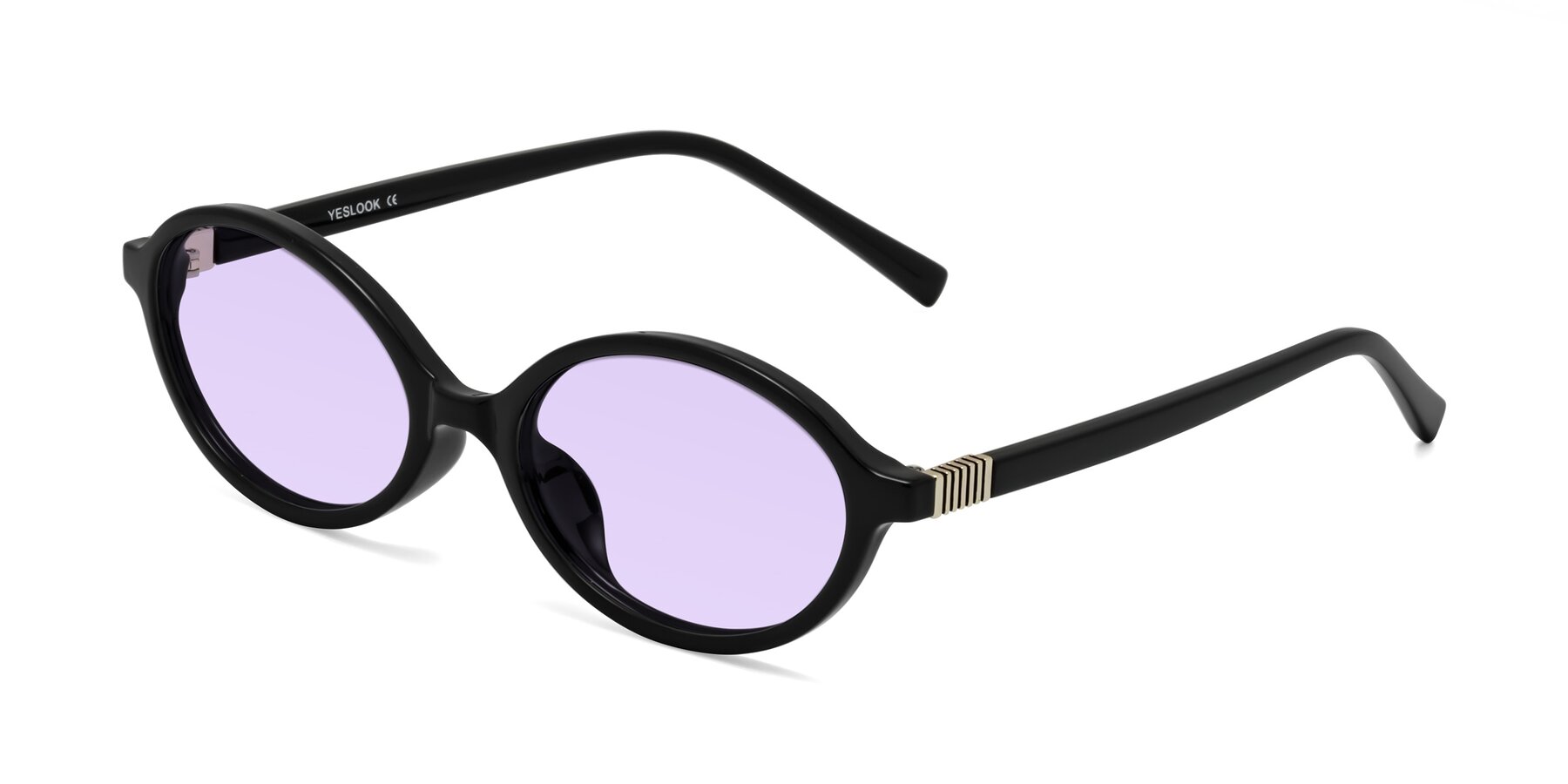 Angle of Ubell in Black with Light Purple Tinted Lenses