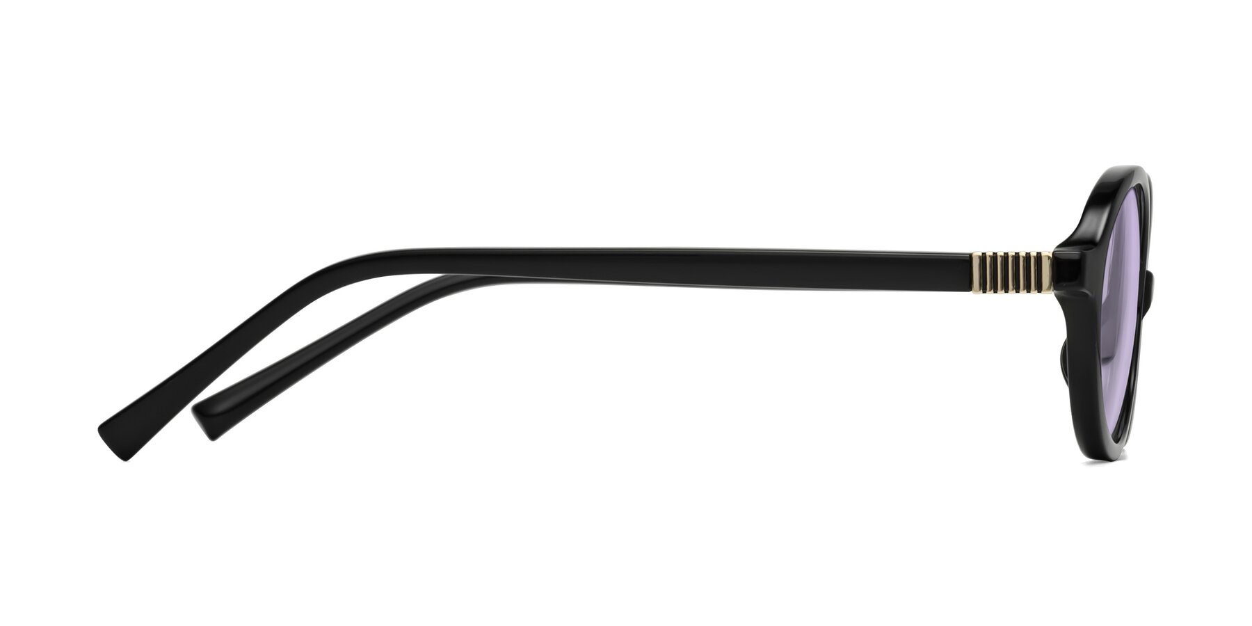 Side of Ubell in Black with Light Purple Tinted Lenses