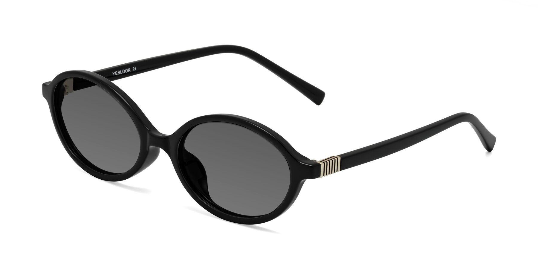 Angle of Ubell in Black with Medium Gray Tinted Lenses