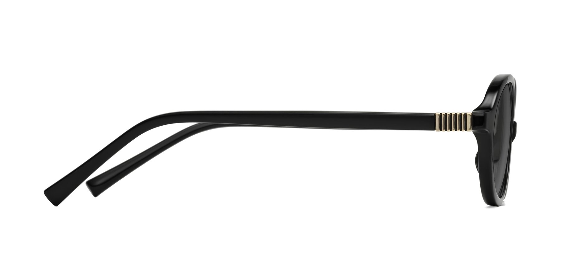 Side of Ubell in Black with Medium Gray Tinted Lenses