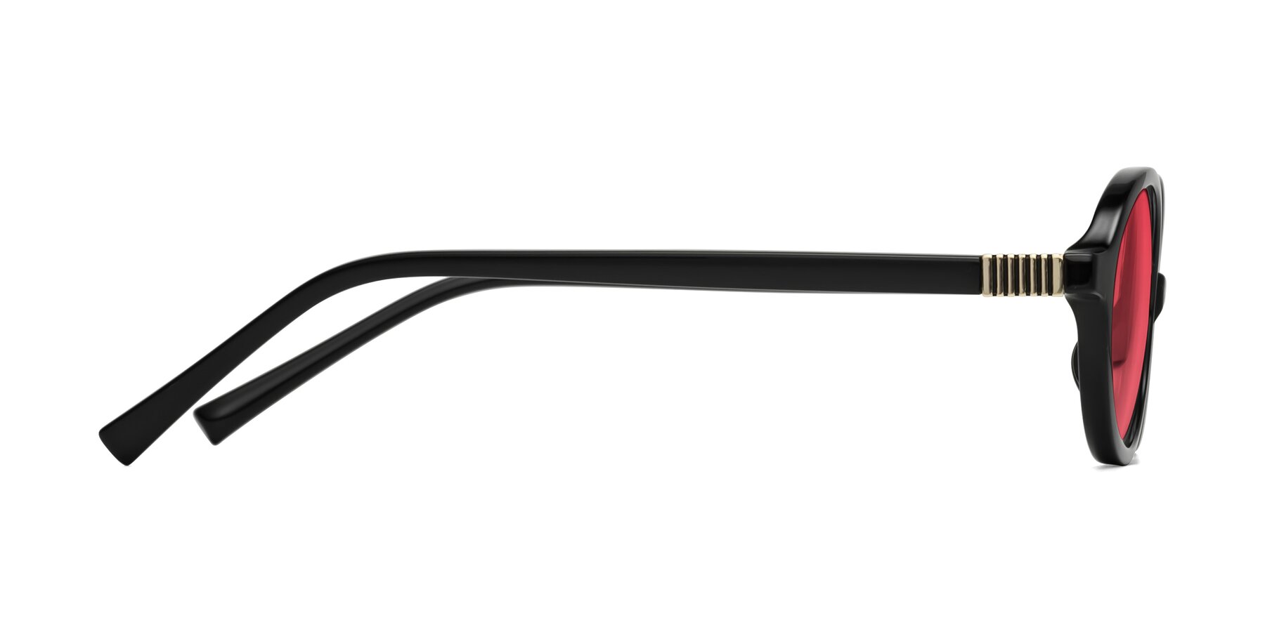 Side of Ubell in Black with Red Tinted Lenses