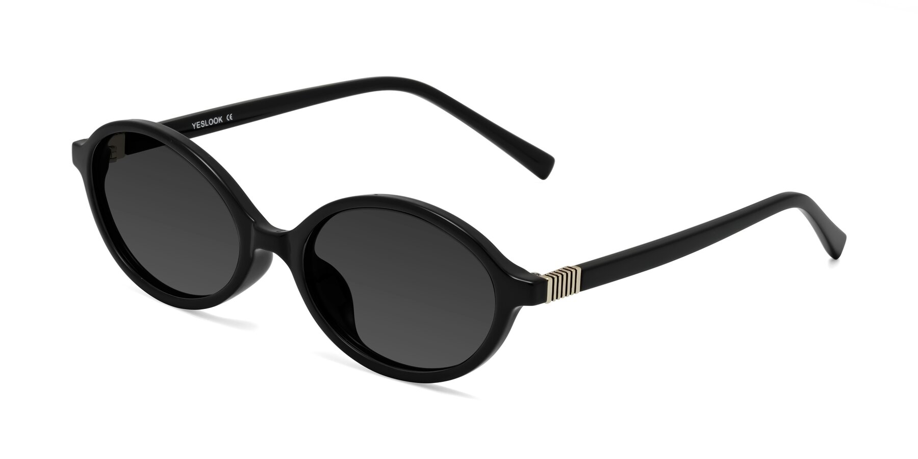 Angle of Ubell in Black with Gray Tinted Lenses