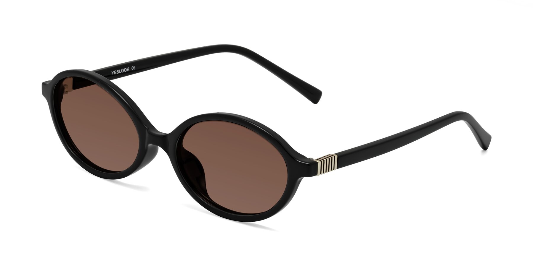 Angle of Ubell in Black with Brown Tinted Lenses