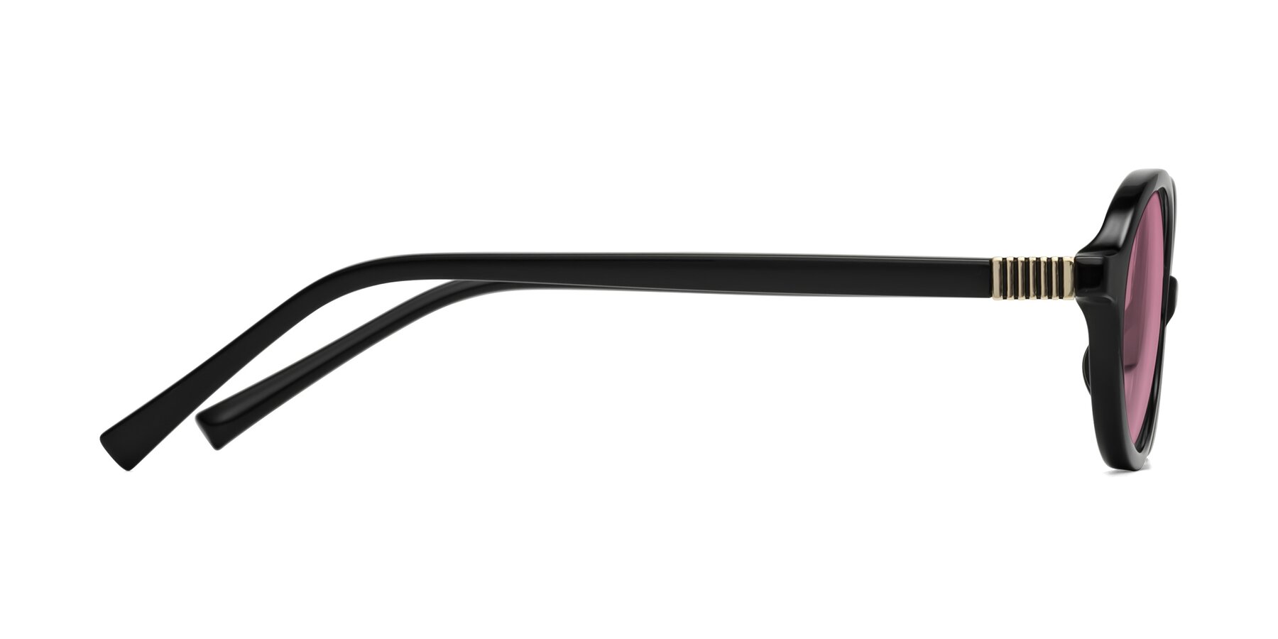 Side of Ubell in Black with Medium Wine Tinted Lenses