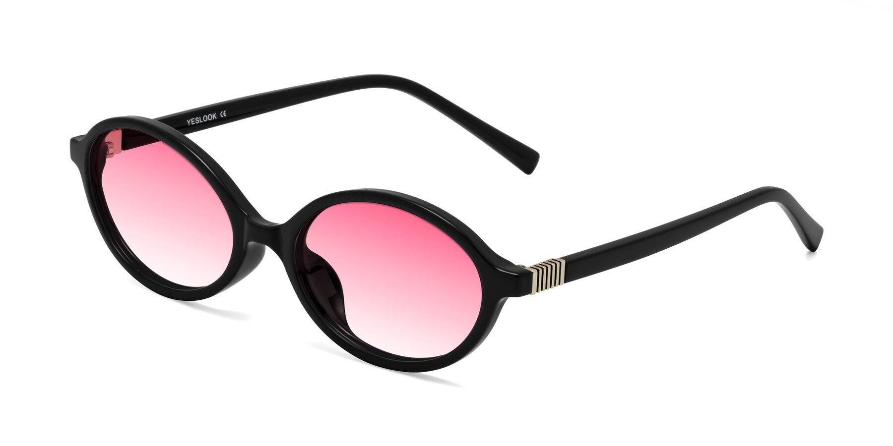Angle of Ubell in Black with Pink Gradient Lenses