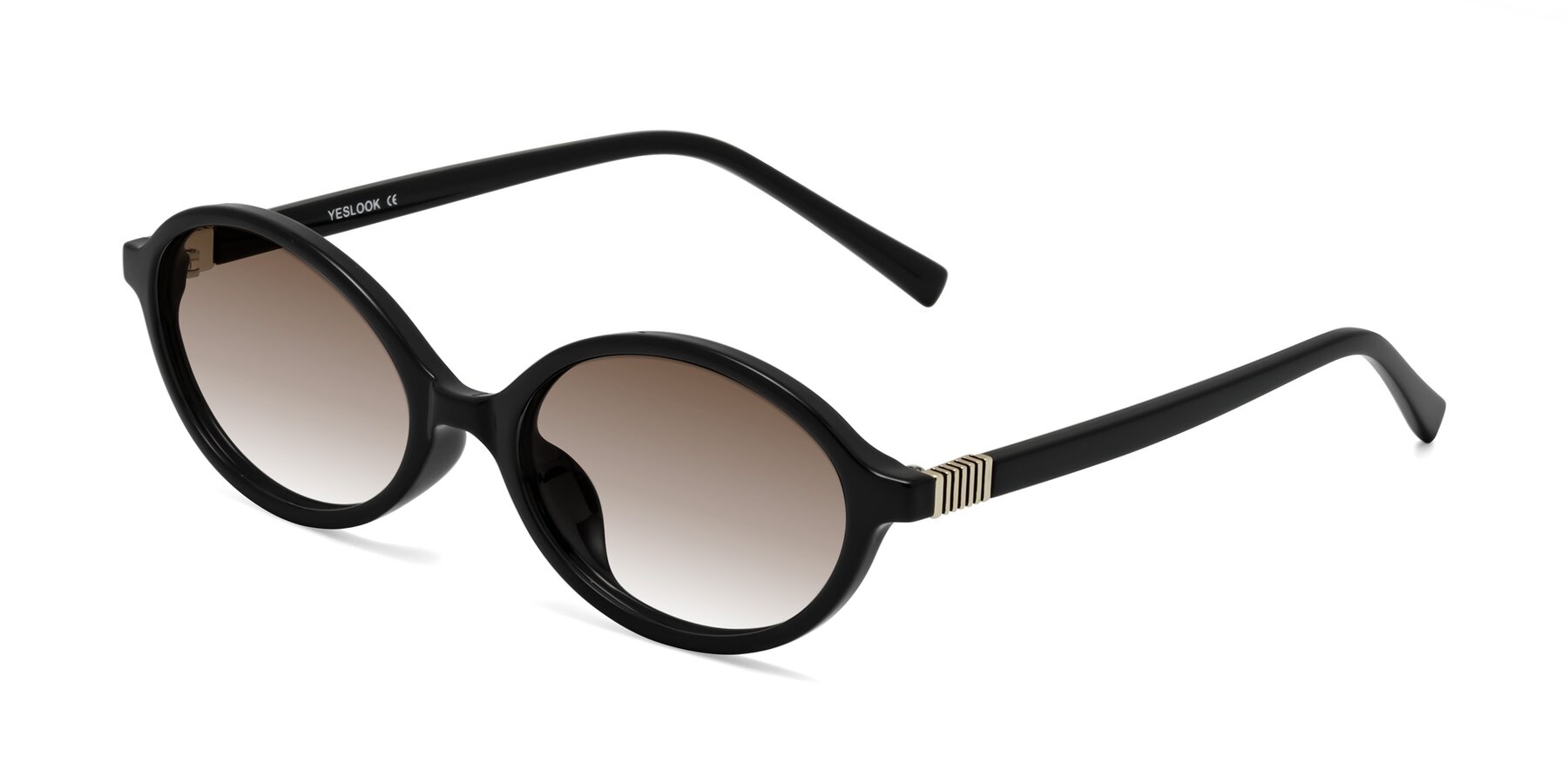 Angle of Ubell in Black with Brown Gradient Lenses