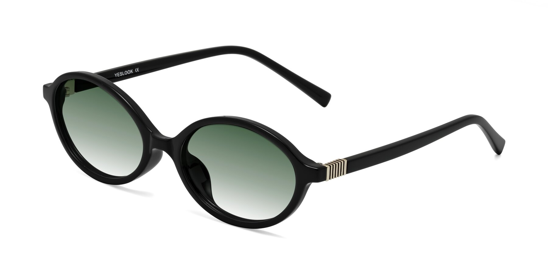 Angle of Ubell in Black with Green Gradient Lenses