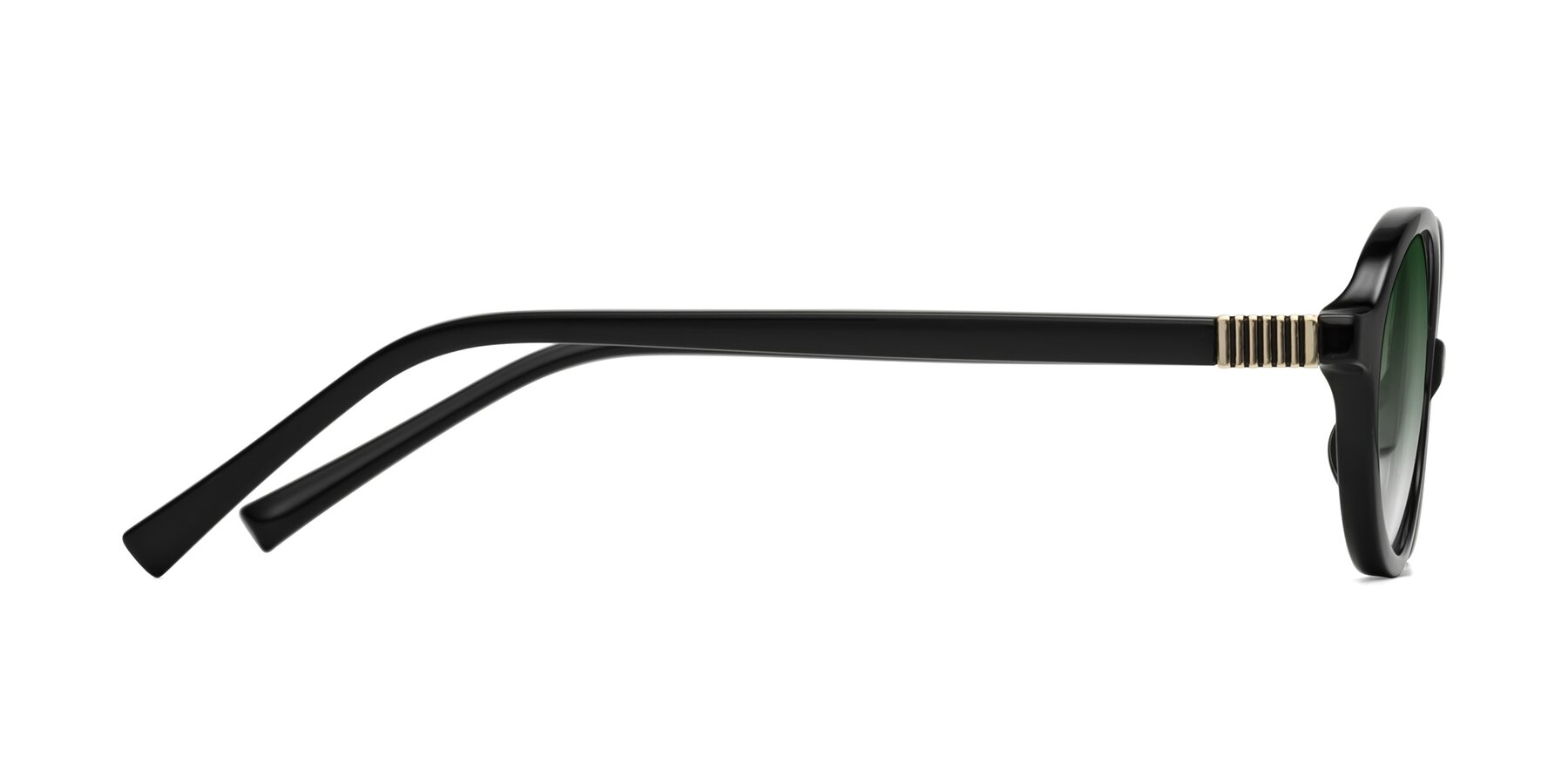Side of Ubell in Black with Green Gradient Lenses
