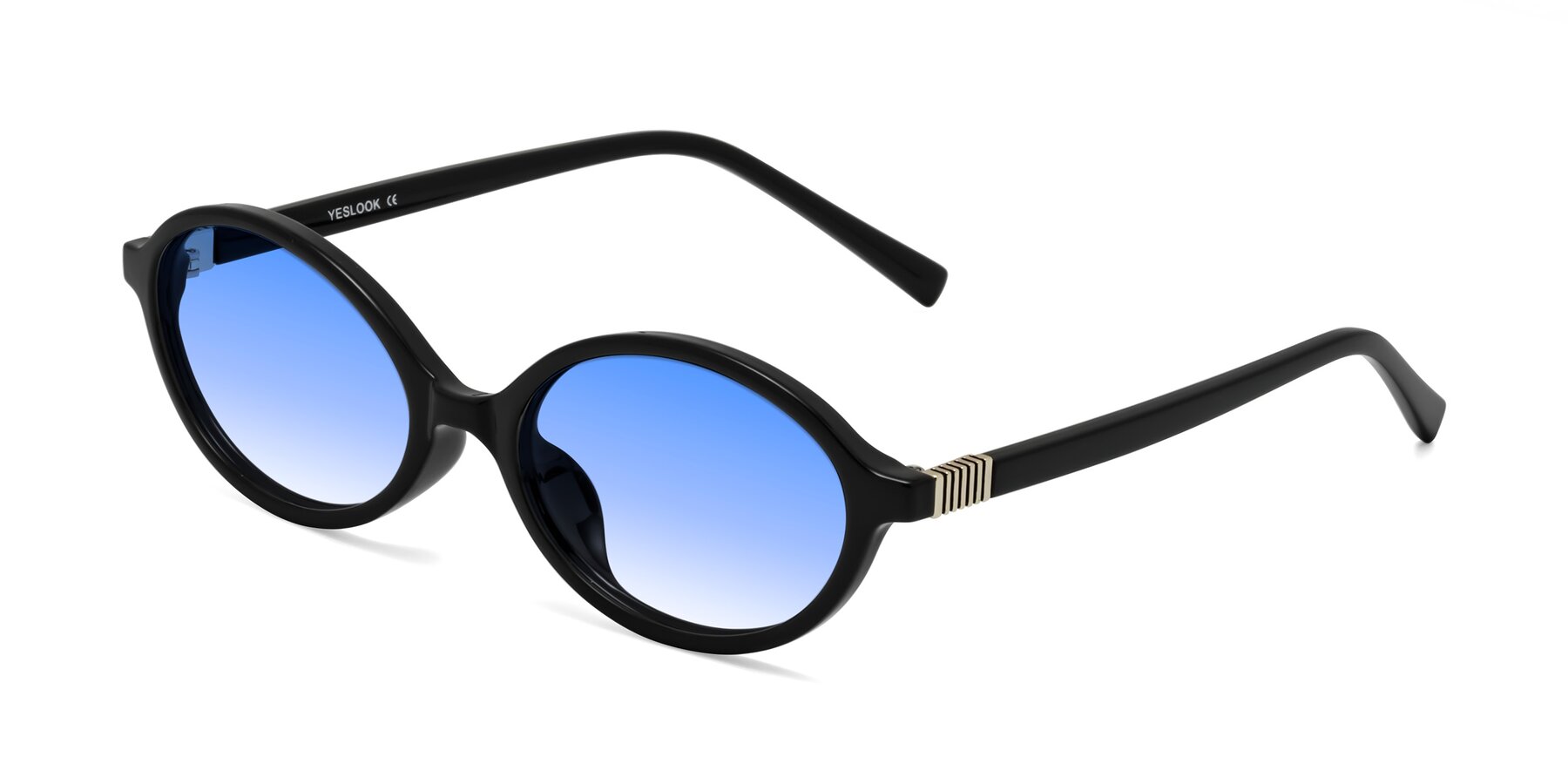 Angle of Ubell in Black with Blue Gradient Lenses