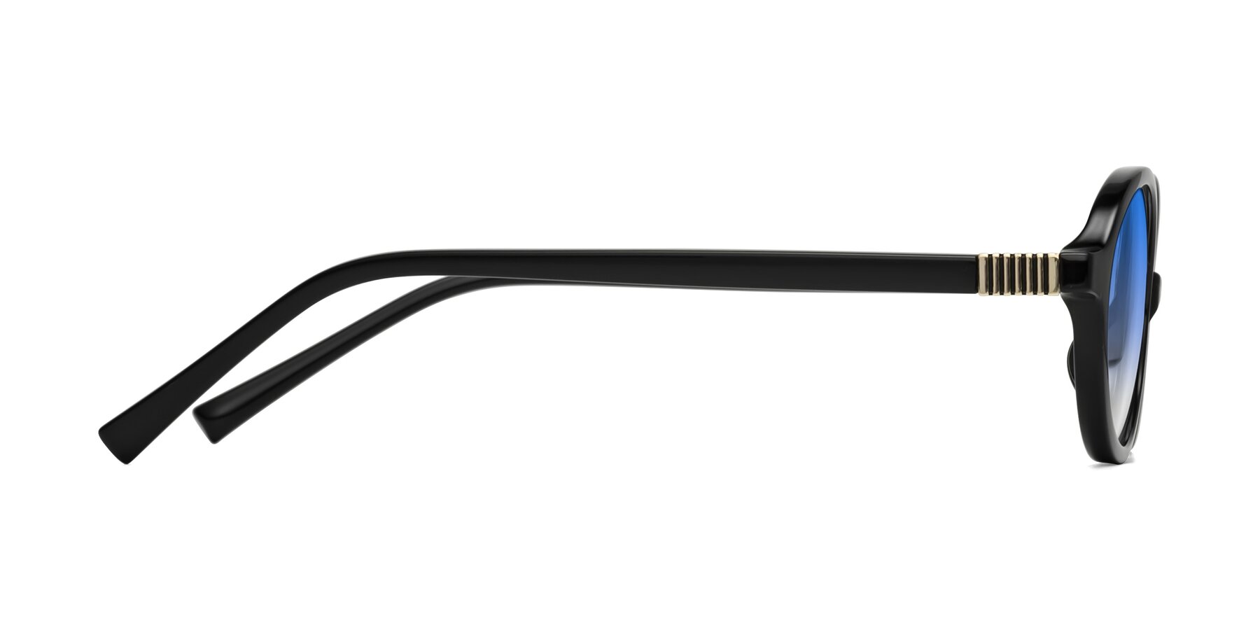 Side of Ubell in Black with Blue Gradient Lenses