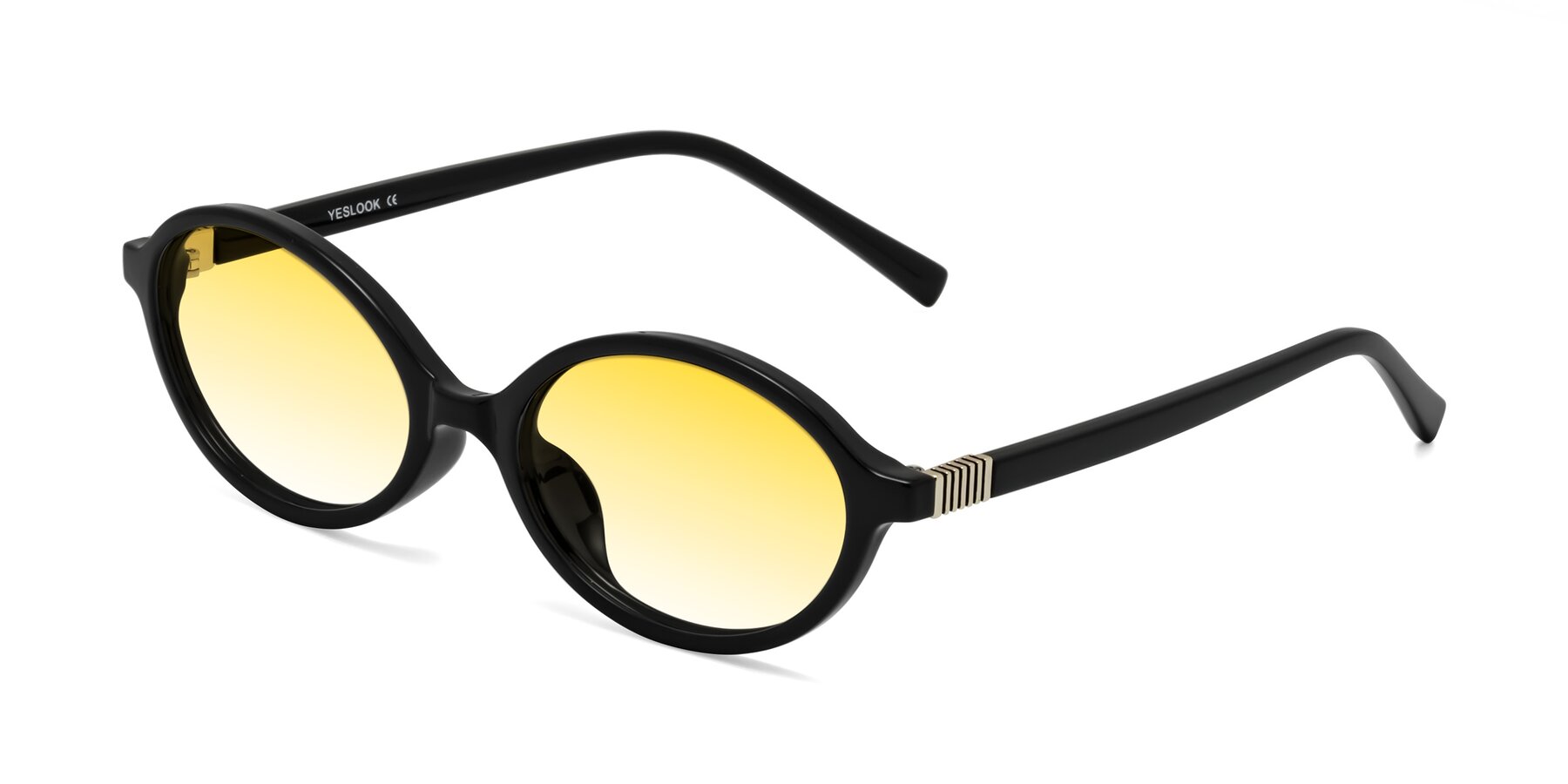 Angle of Ubell in Black with Yellow Gradient Lenses