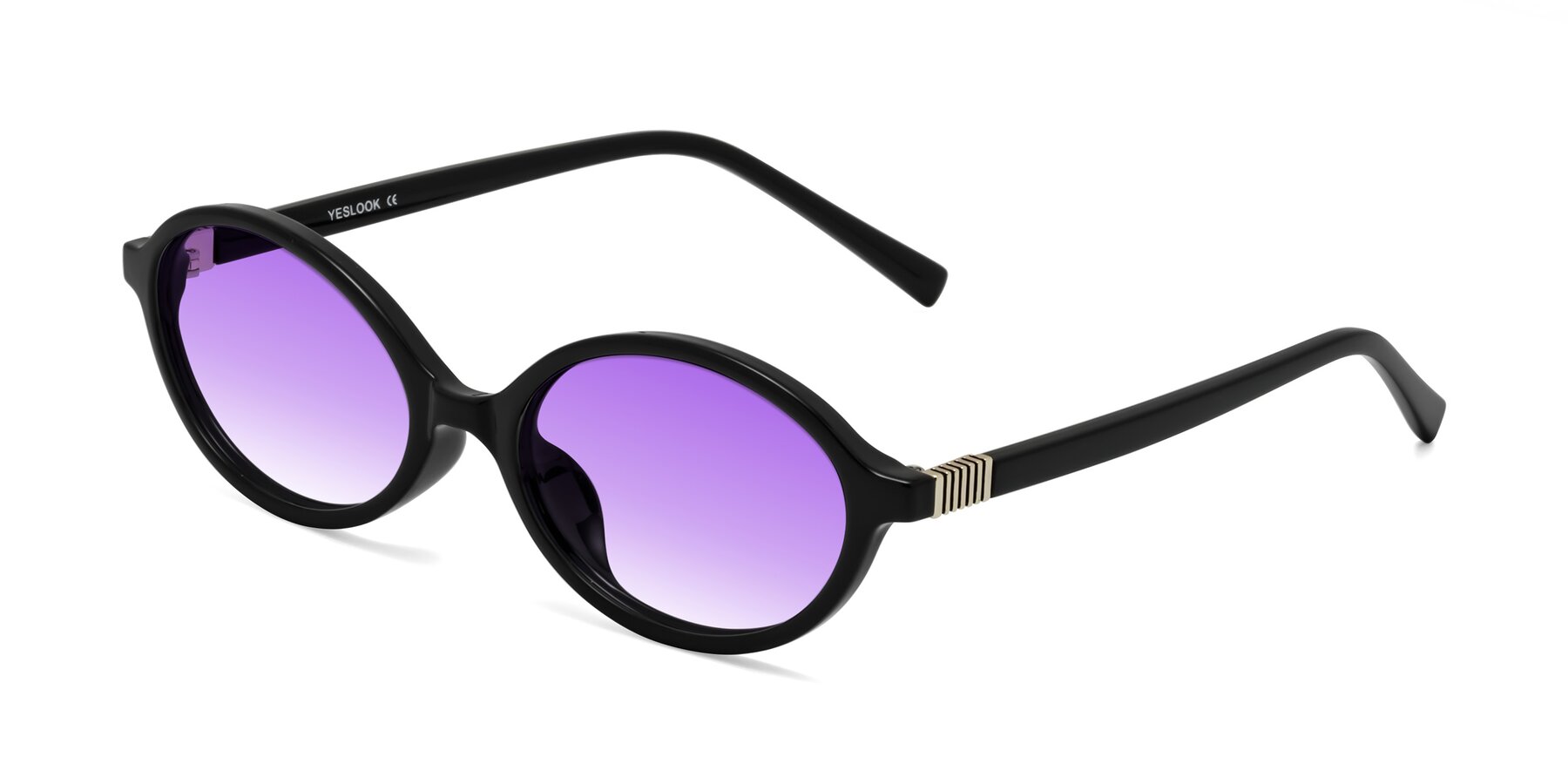 Angle of Ubell in Black with Purple Gradient Lenses