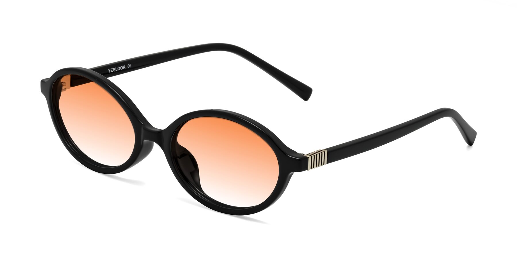 Angle of Ubell in Black with Orange Gradient Lenses