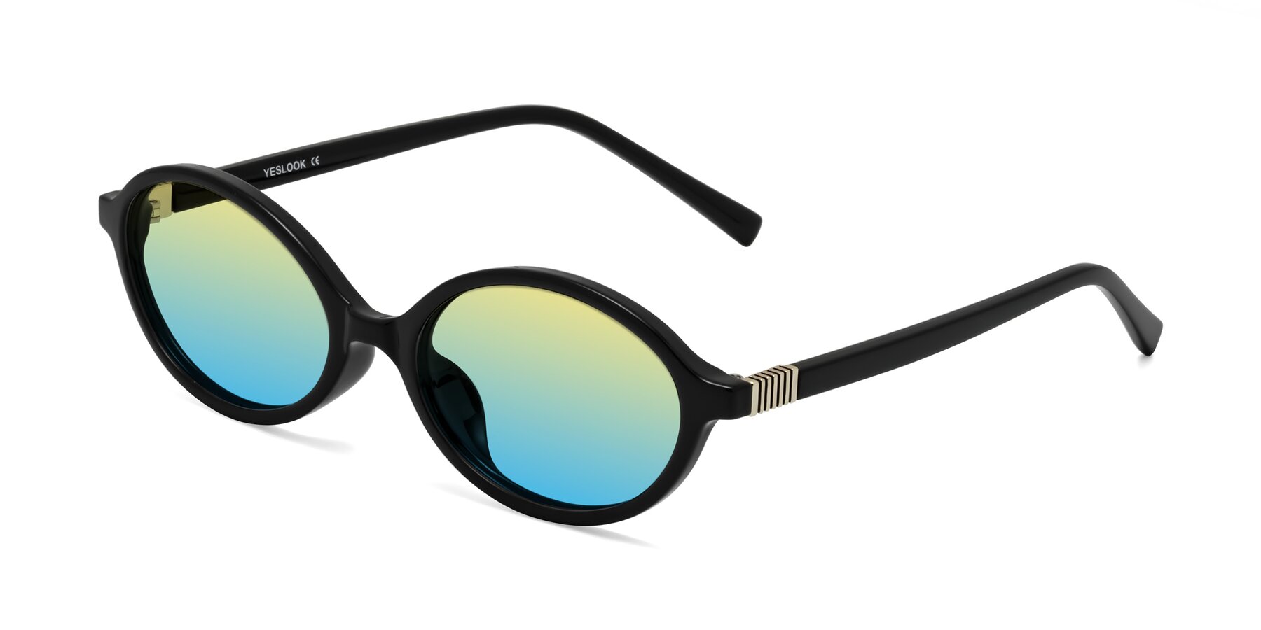 Angle of Ubell in Black with Yellow / Blue Gradient Lenses