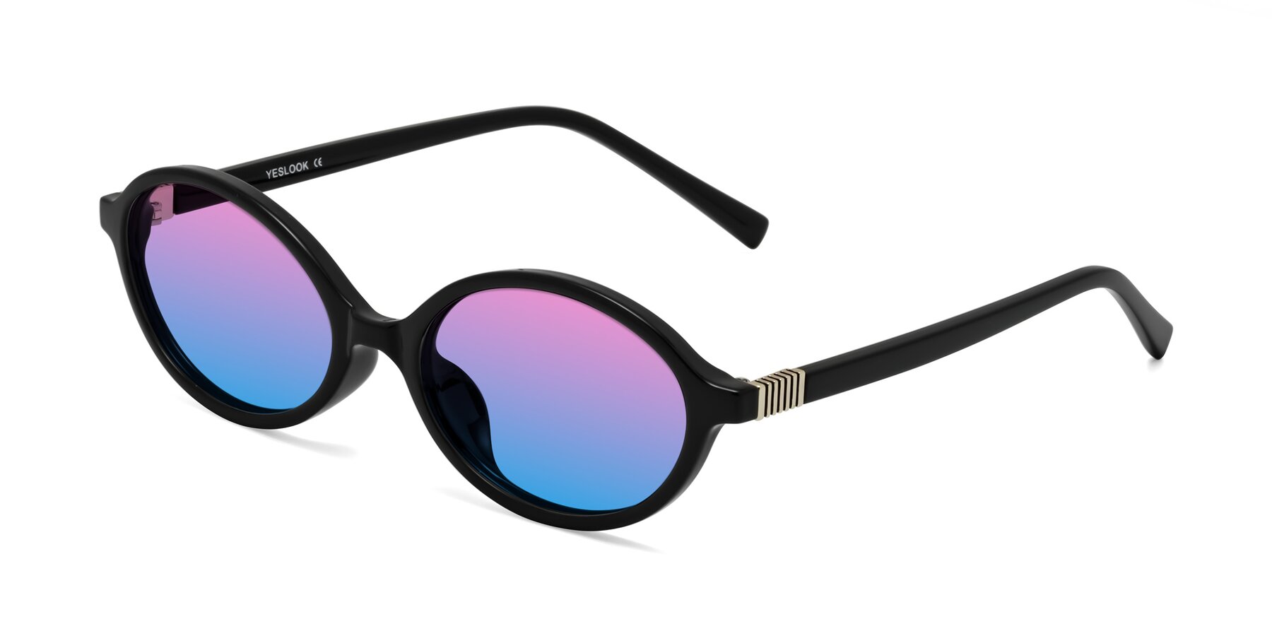 Angle of Ubell in Black with Pink / Blue Gradient Lenses