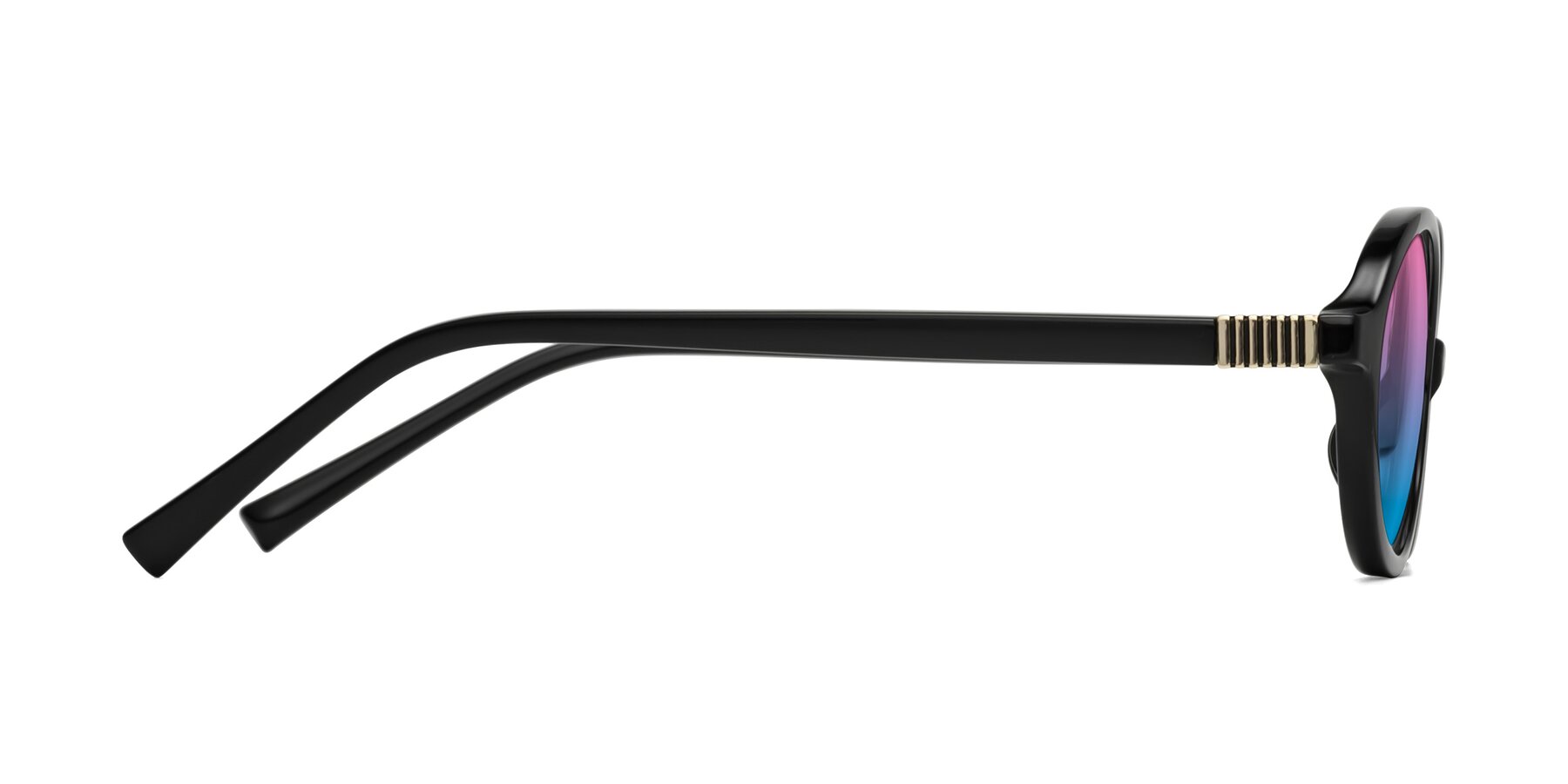 Side of Ubell in Black with Pink / Blue Gradient Lenses