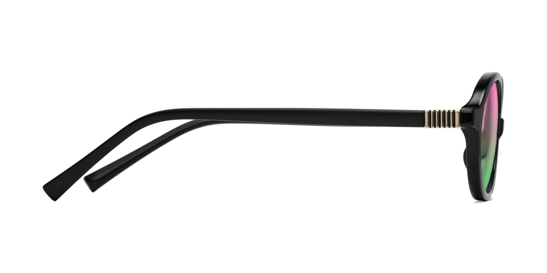 Side of Ubell in Black with Pink / Green Gradient Lenses