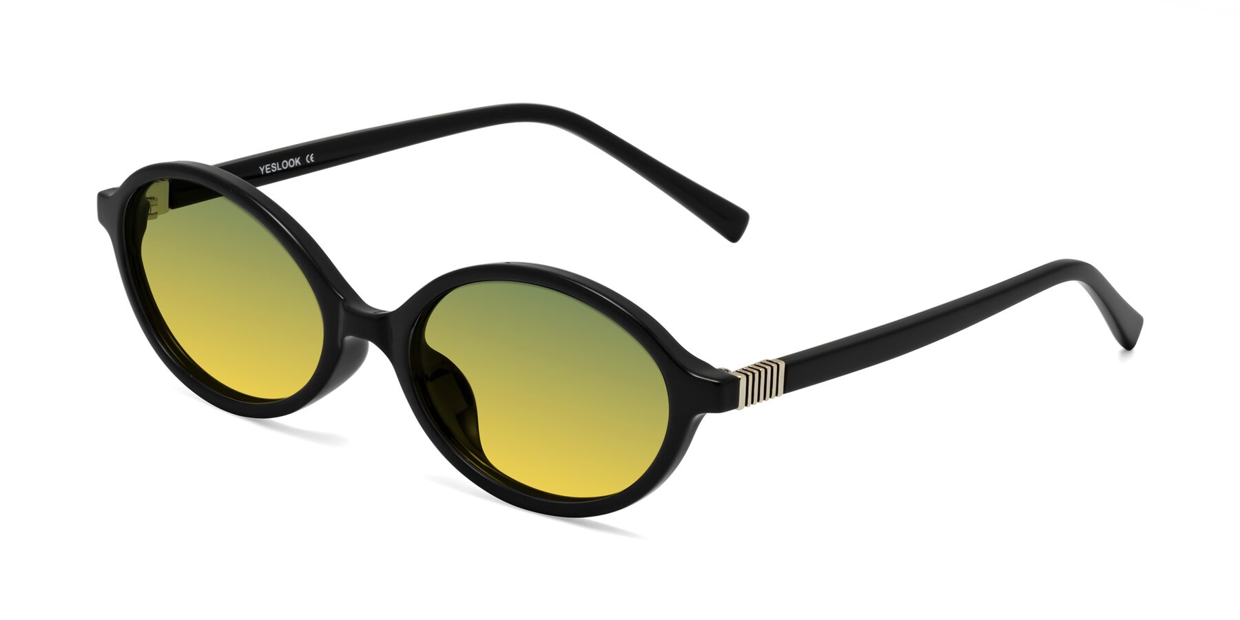 Angle of Ubell in Black with Green / Yellow Gradient Lenses