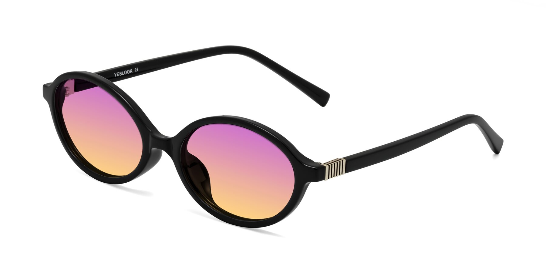 Angle of Ubell in Black with Purple / Yellow Gradient Lenses