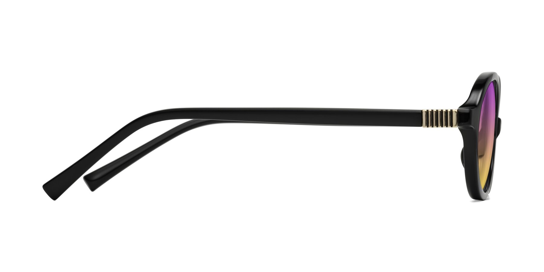 Side of Ubell in Black with Purple / Yellow Gradient Lenses