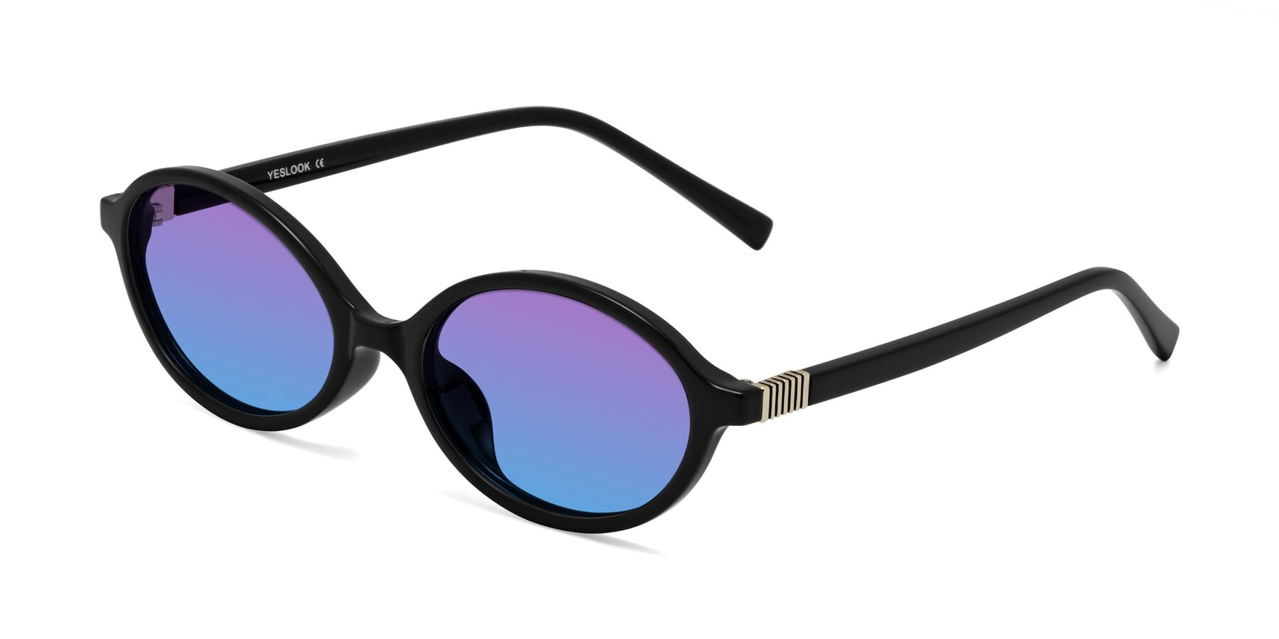 Angle of Ubell in Black with Purple / Blue Gradient Lenses