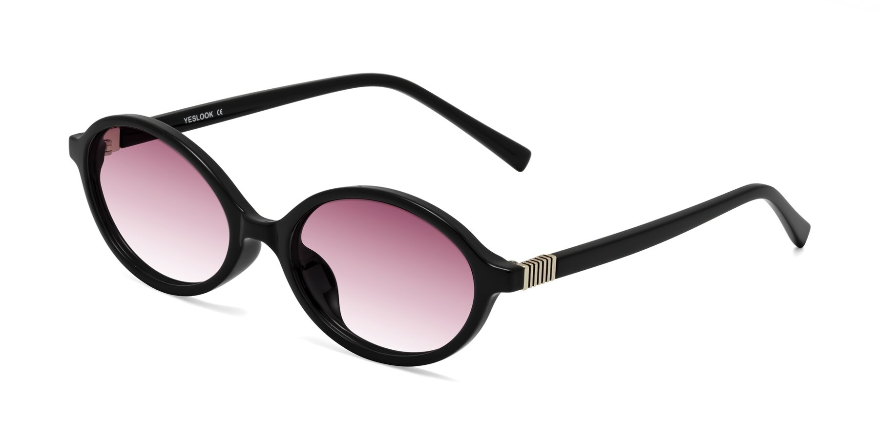 Angle of Ubell in Black with Wine Gradient Lenses