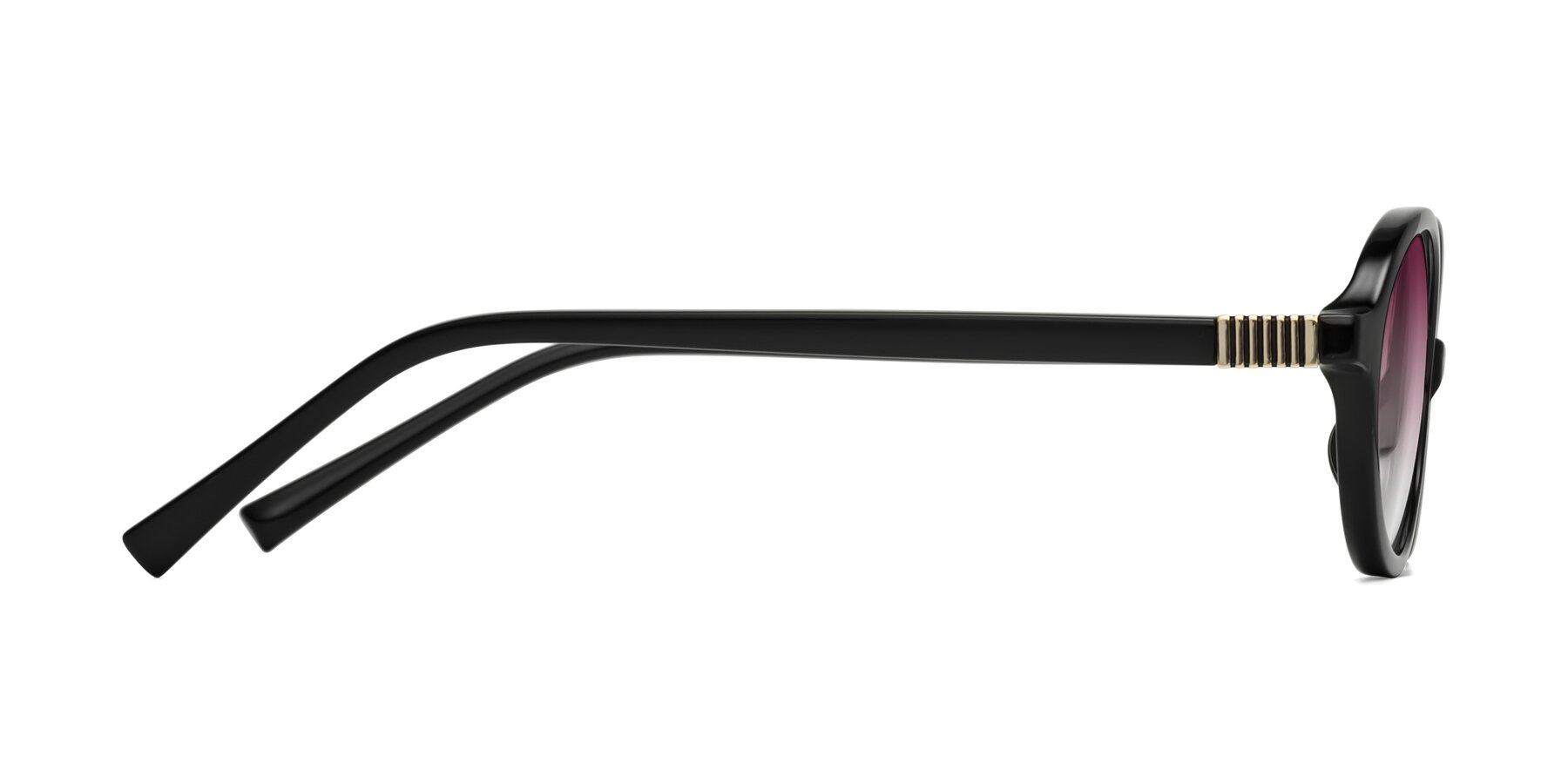 Side of Ubell in Black with Wine Gradient Lenses