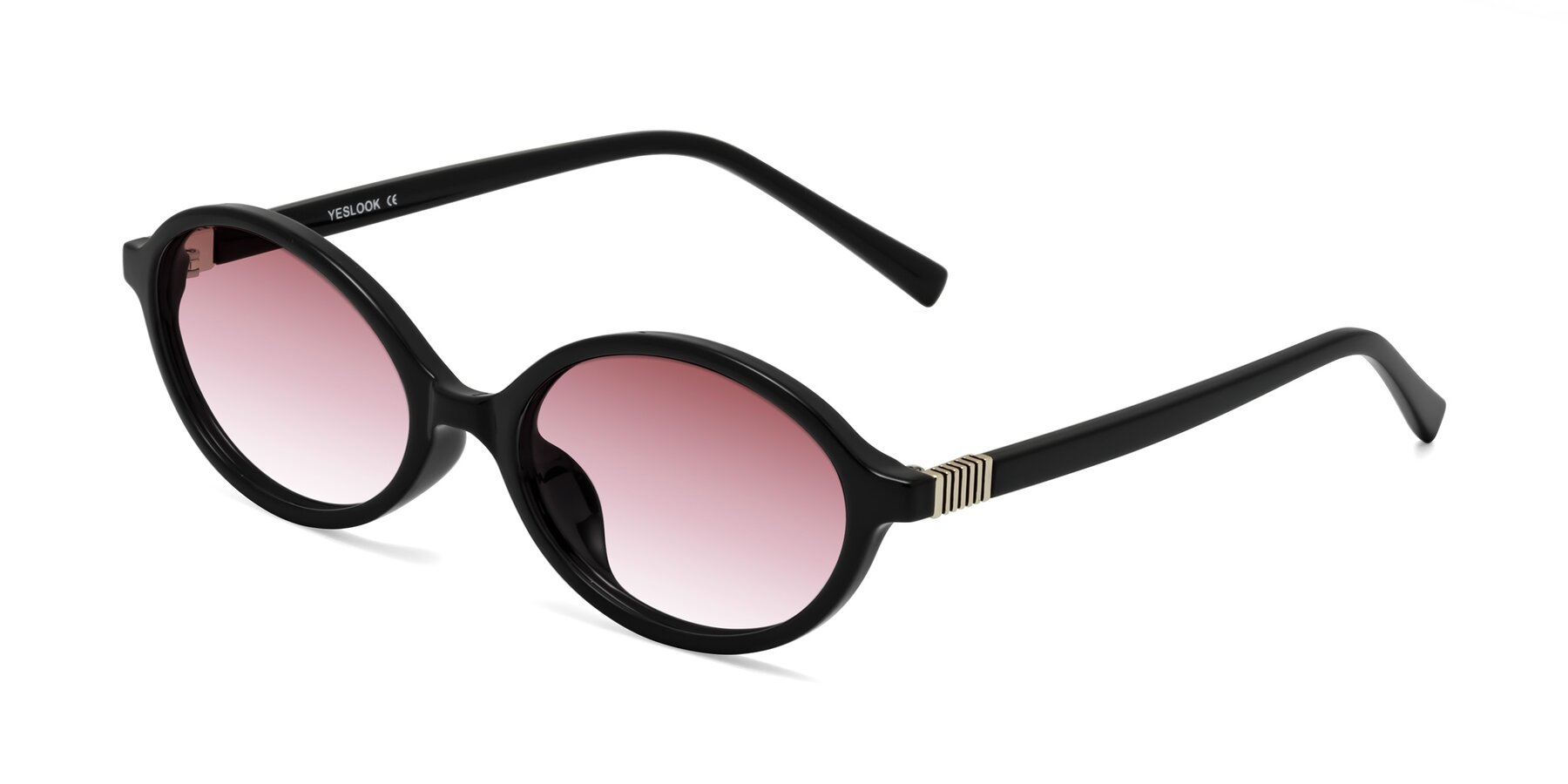 Angle of Ubell in Black with Garnet Gradient Lenses
