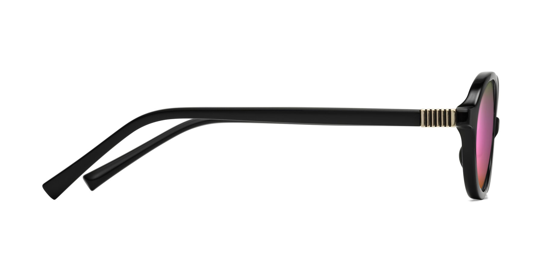 Side of Ubell in Black with Pink Mirrored Lenses