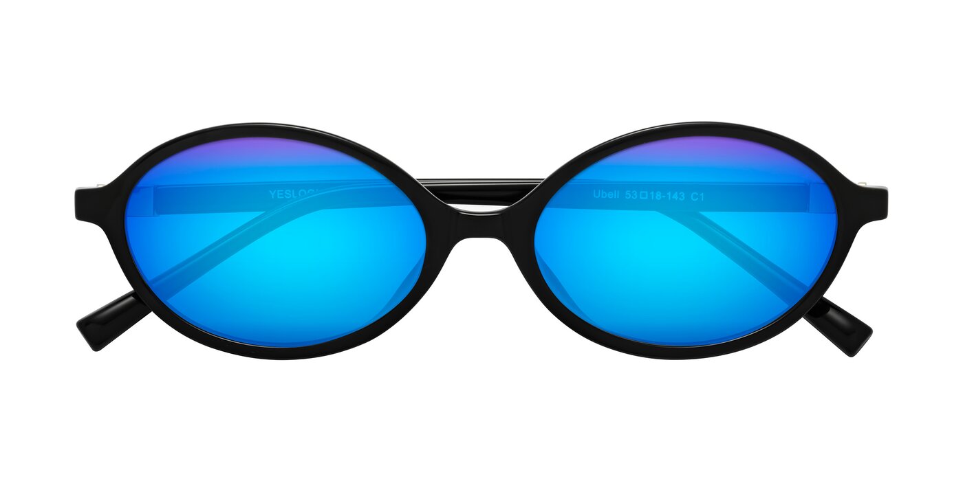 Ubell - Black Flash Mirrored Sunglasses
