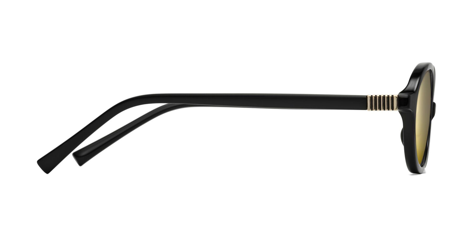 Side of Ubell in Black with Gold Mirrored Lenses