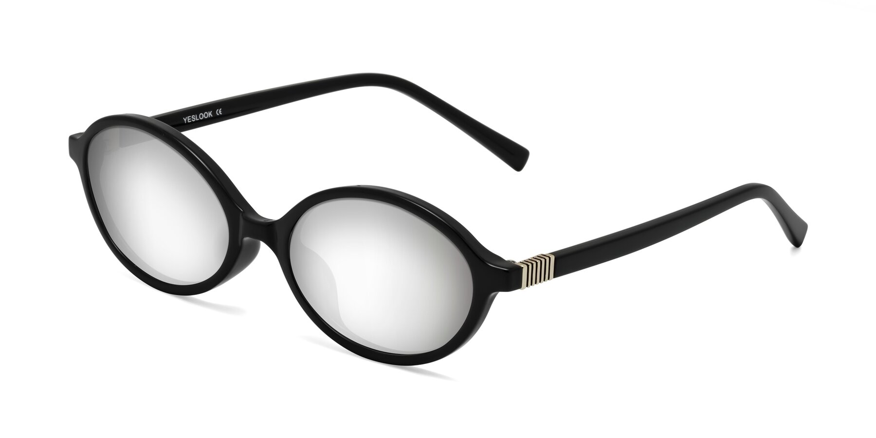 Angle of Ubell in Black with Silver Mirrored Lenses
