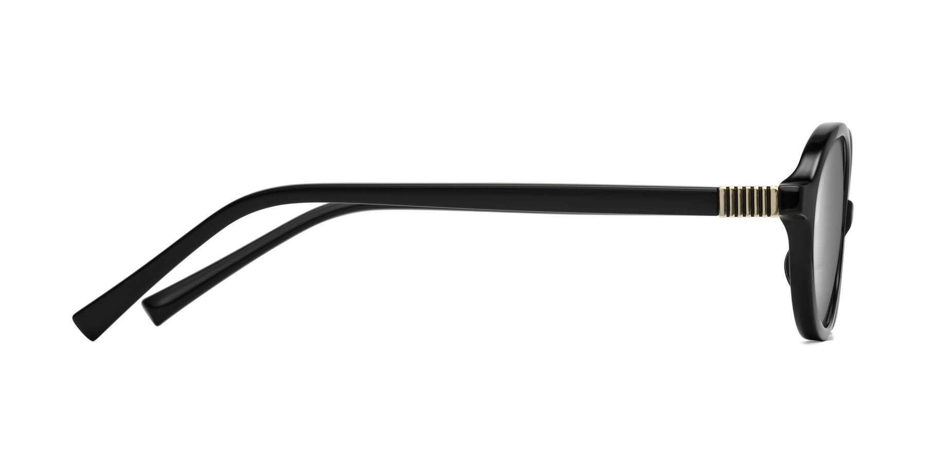 Side of Ubell in Black with Silver Mirrored Lenses