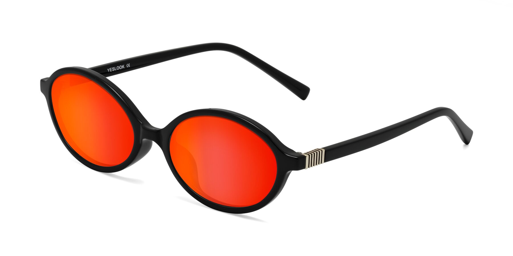 Angle of Ubell in Black with Red Gold Mirrored Lenses
