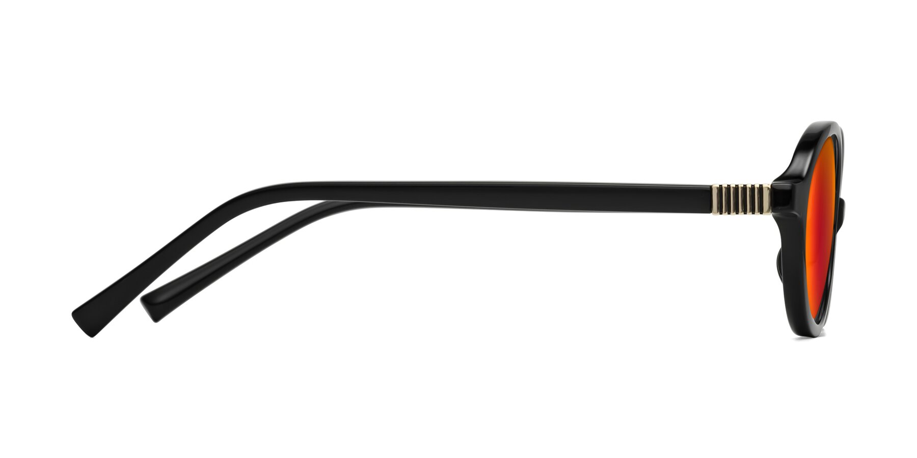 Side of Ubell in Black with Red Gold Mirrored Lenses