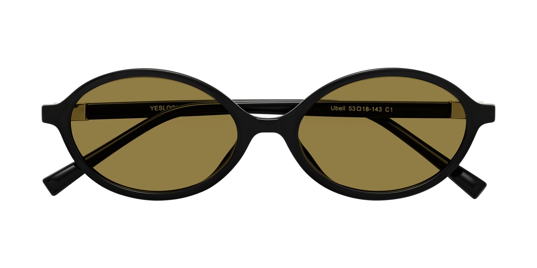 Folded Front of Ubell in Black with Brown Polarized Lenses