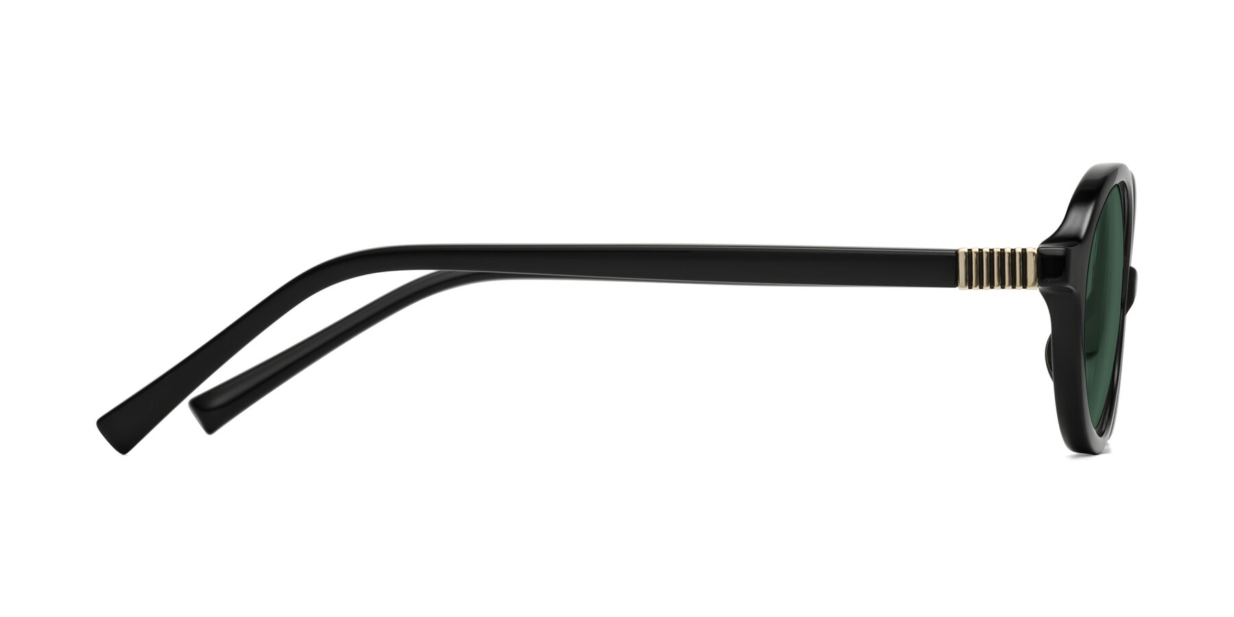 Side of Ubell in Black with Green Polarized Lenses