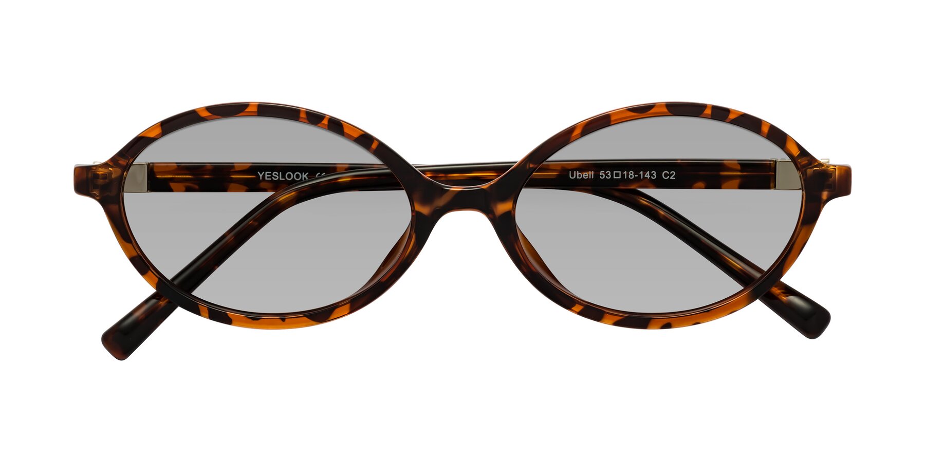 Folded Front of Ubell in Tortoise with Light Gray Tinted Lenses