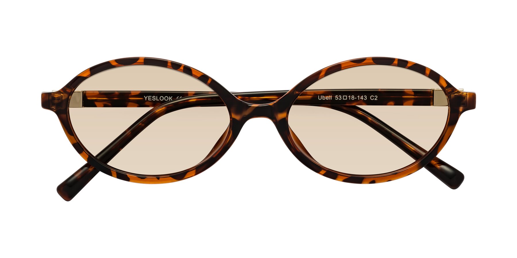 Folded Front of Ubell in Tortoise with Light Brown Tinted Lenses