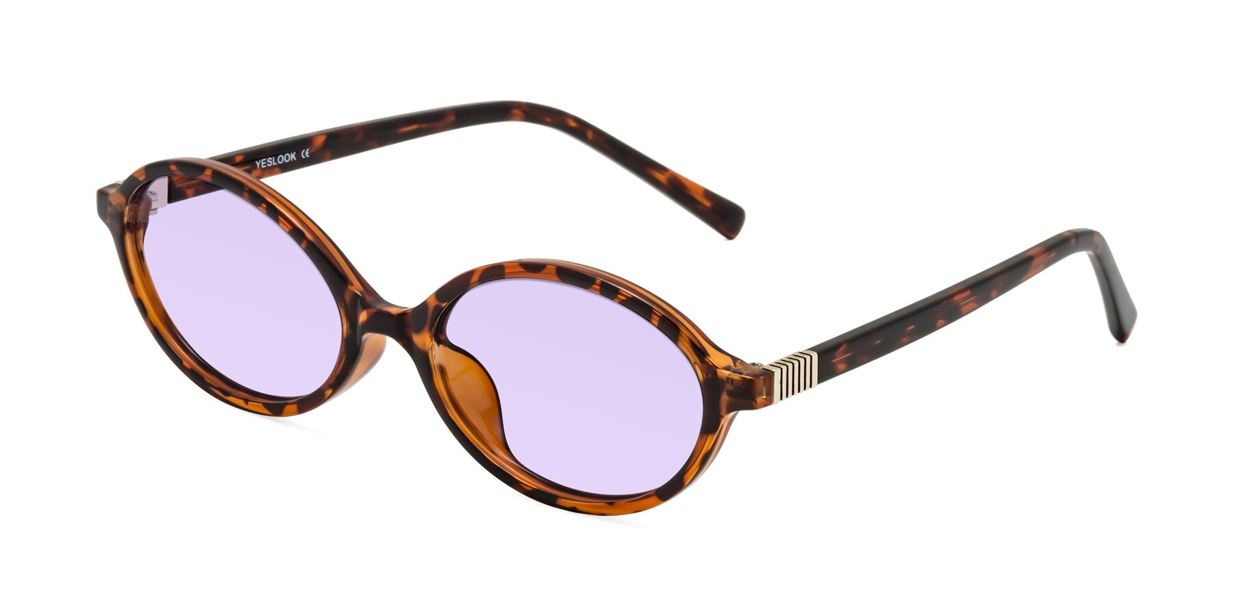 Angle of Ubell in Tortoise with Light Purple Tinted Lenses