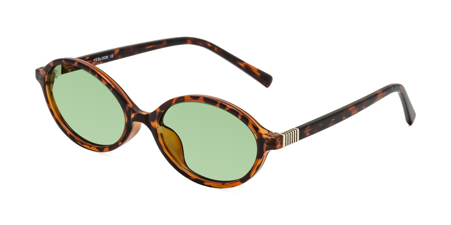 Angle of Ubell in Tortoise with Medium Green Tinted Lenses