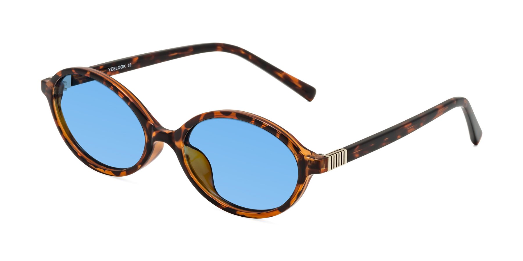 Angle of Ubell in Tortoise with Medium Blue Tinted Lenses